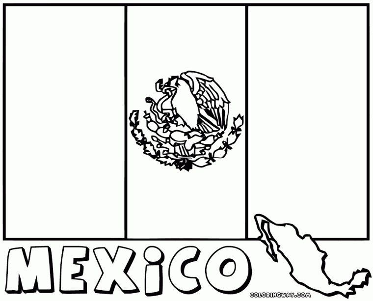 coloring page mexican flag