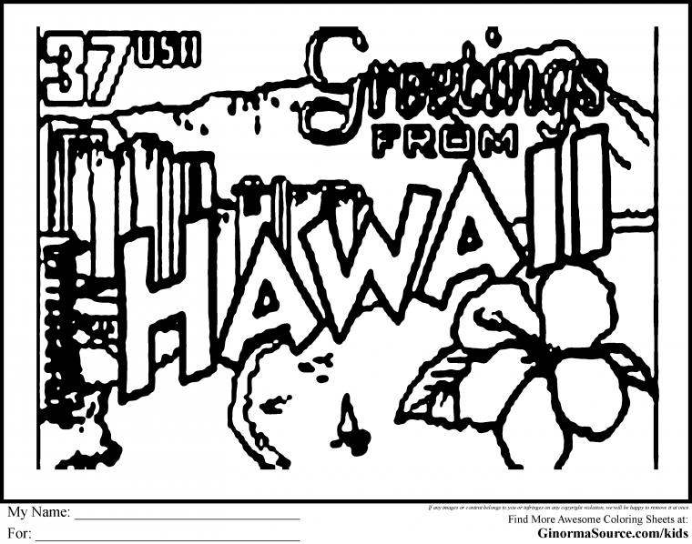 hawaii coloring pages