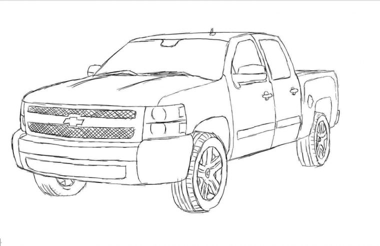 diesel truck lifted truck coloring pages