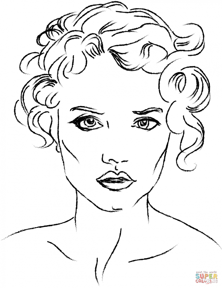 coloring page of a face