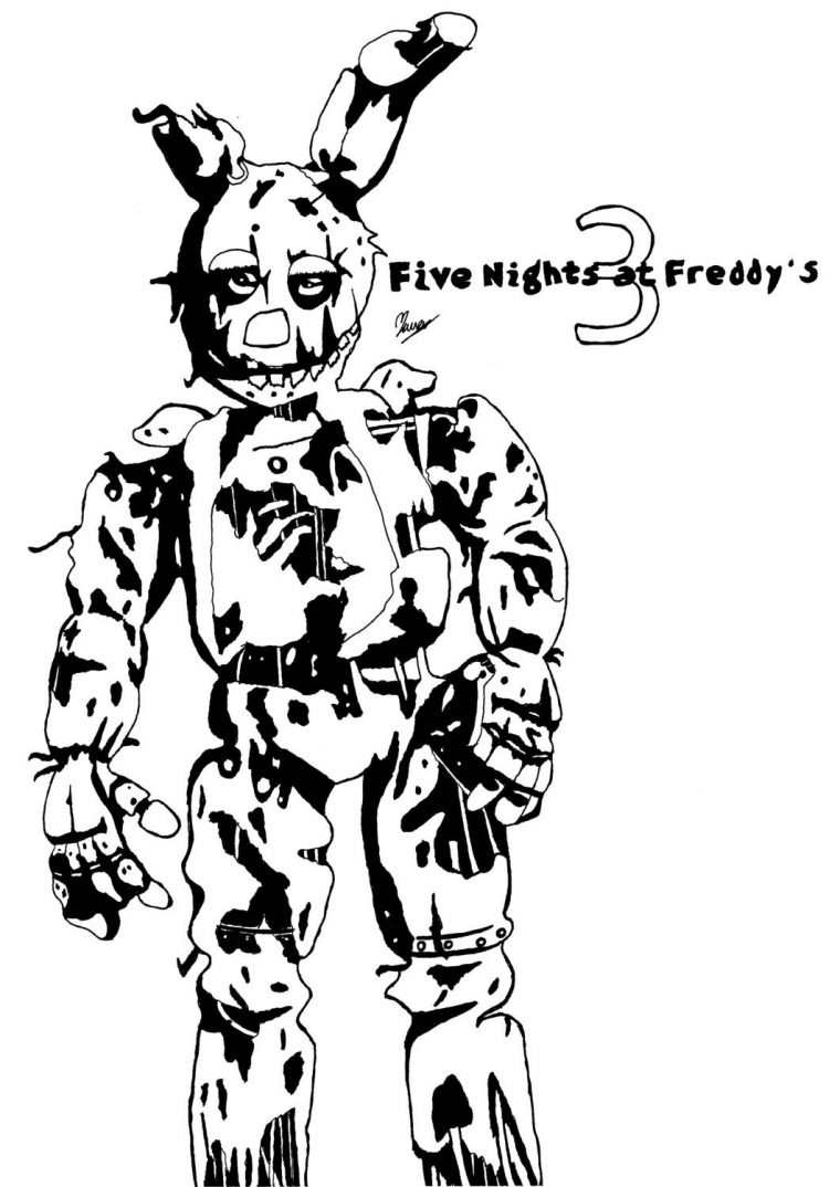 springtrap five nights at freddy’s coloring pages
