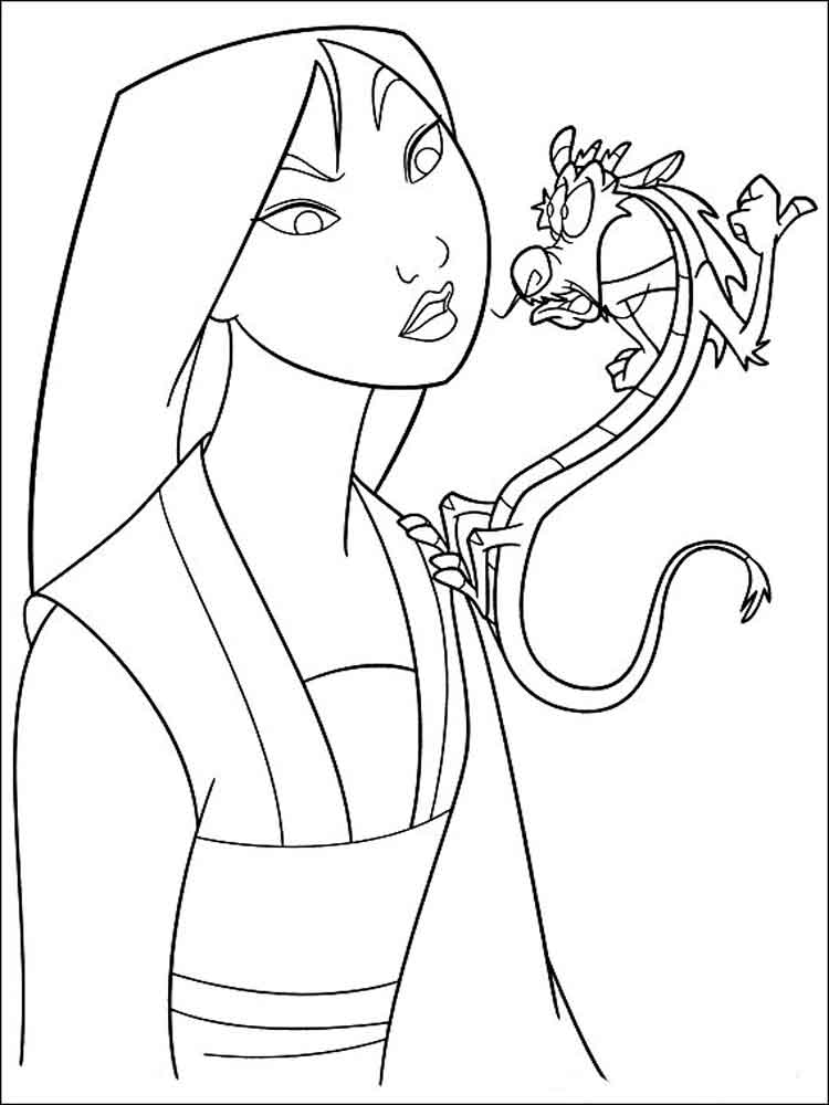 mulan coloring page