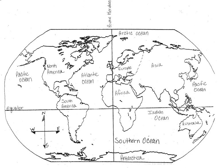 7 continents coloring page