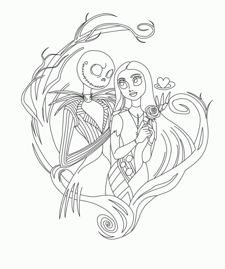 sally and jack coloring page