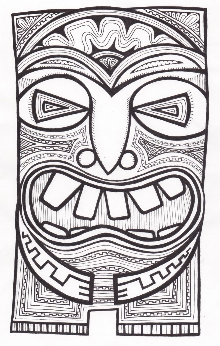 tiki coloring page