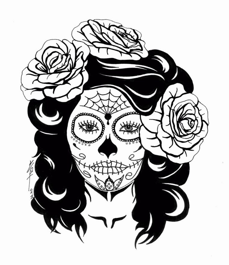 day of the dead sugar skull coloring pages