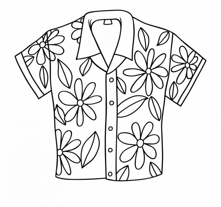 hawaiian shirt coloring page