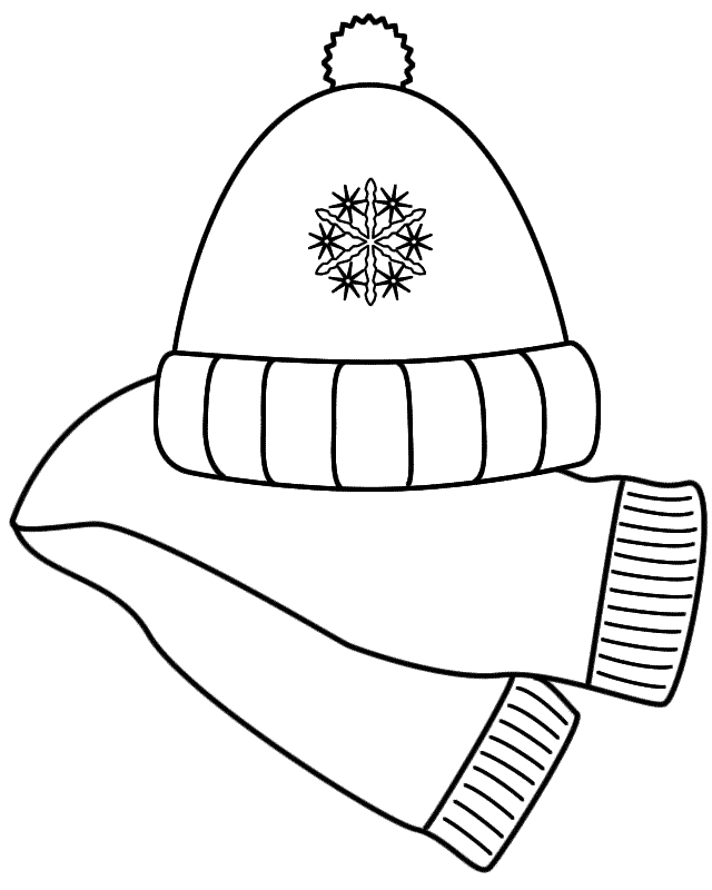 printable winter hat coloring page
