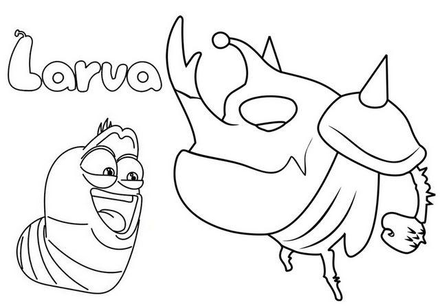 larva coloring pages