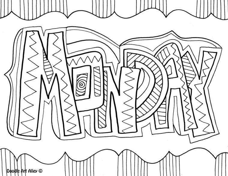 days of the week coloring page