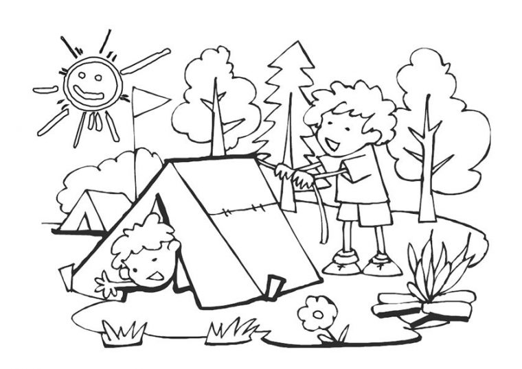 outdoor camping coloring pages