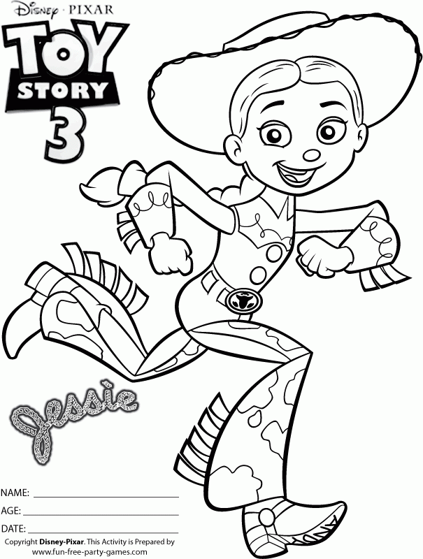 toy story jessie coloring page