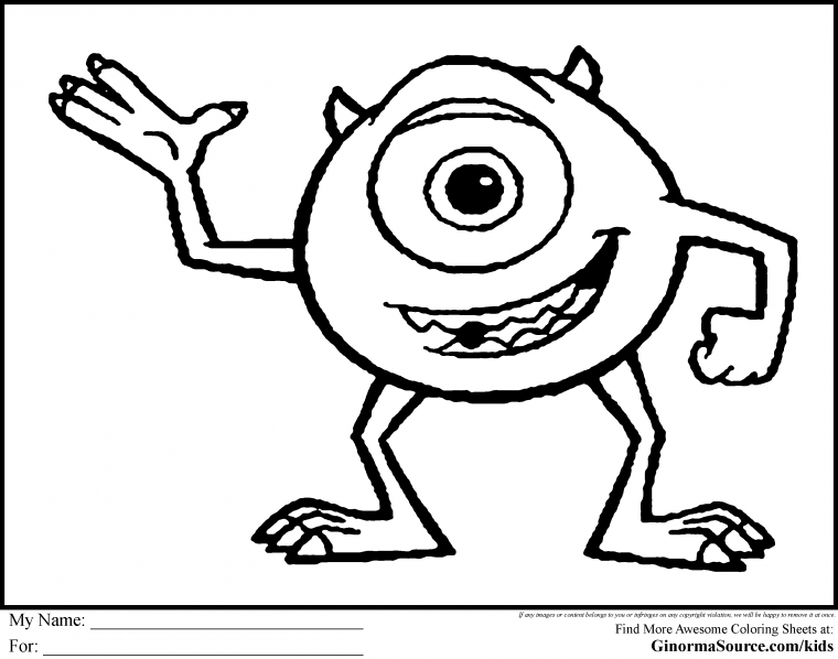 mike wazowski coloring pages mike wazowski coloring pages