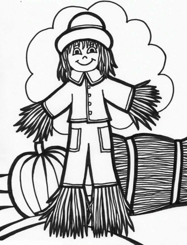 free scarecrow coloring pages
