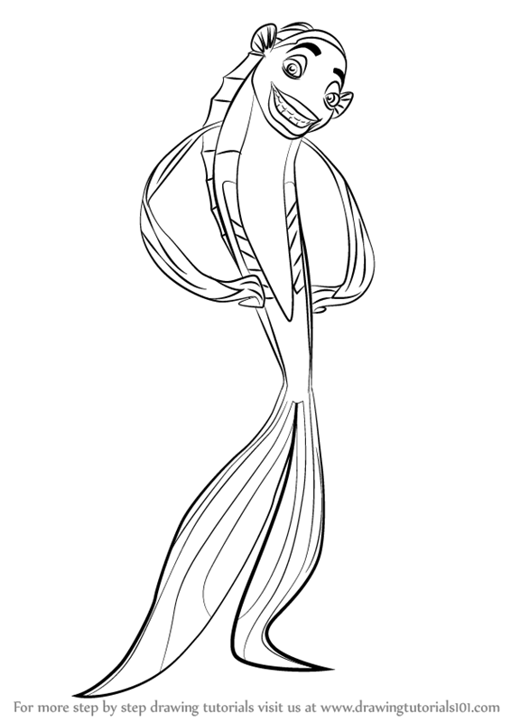shark tale coloring pages