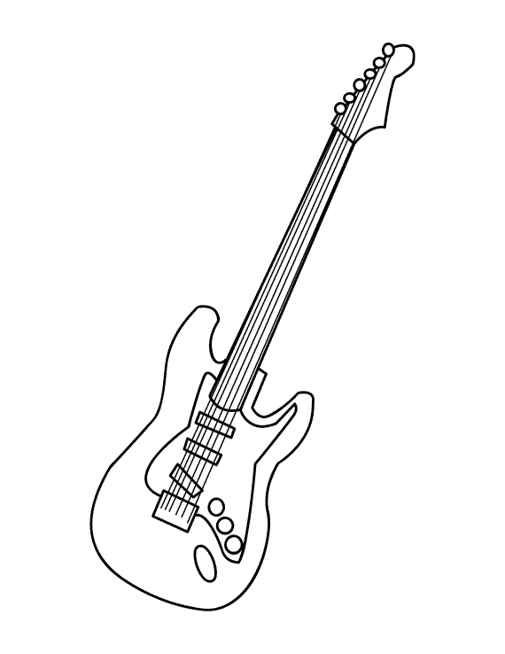 electric guitar coloring pages