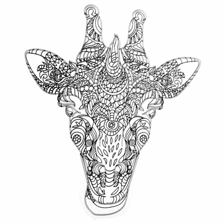 giraffe coloring pages for adults