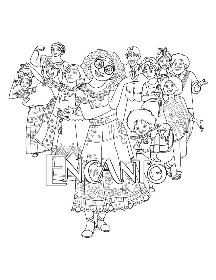 encanto black and white coloring pages