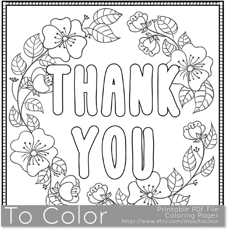 thank you coloring pages printable