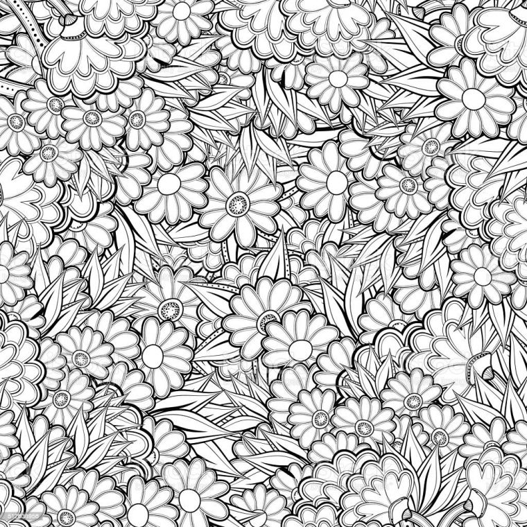flower abstract coloring pages for adults