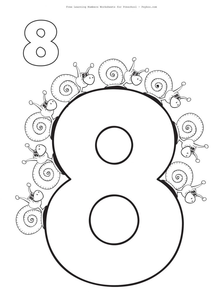 number 8 coloring pages