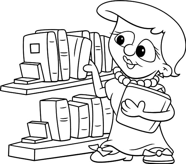 library book coloring page