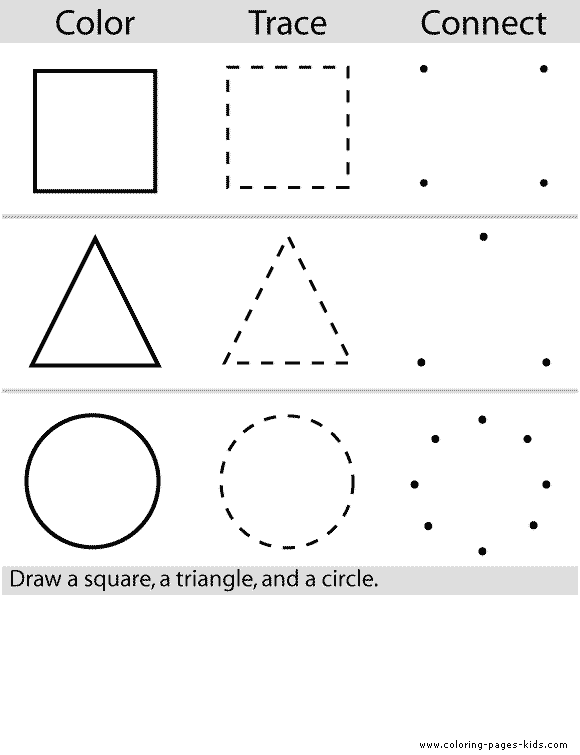 Shapes coloring pages and sheets can be found in the Shapes color page
