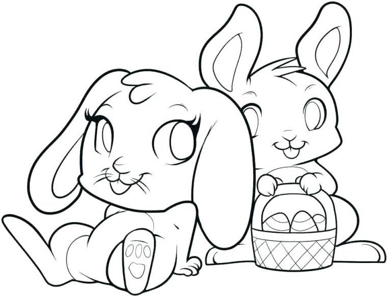 spring bunny coloring pages