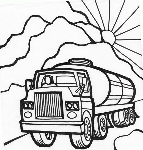 tanker truck coloring page