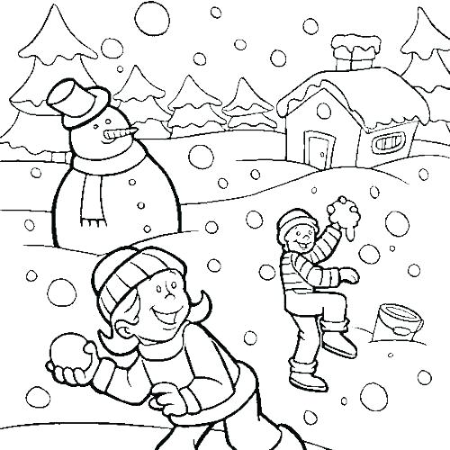 the snowy day coloring page