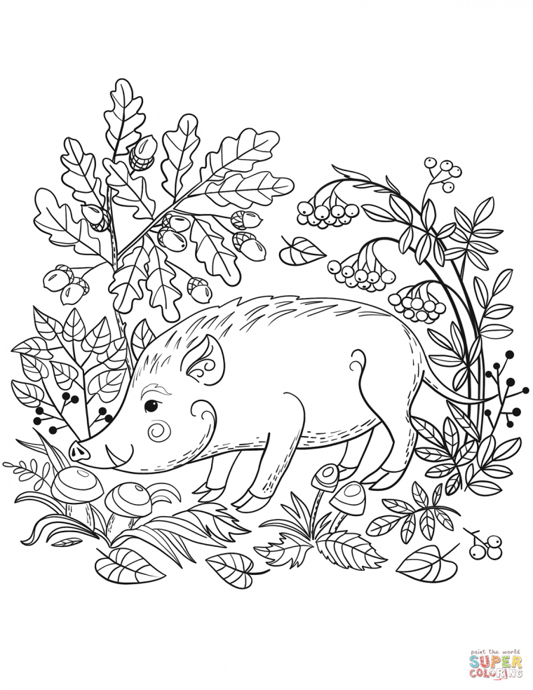 forest animal coloring page