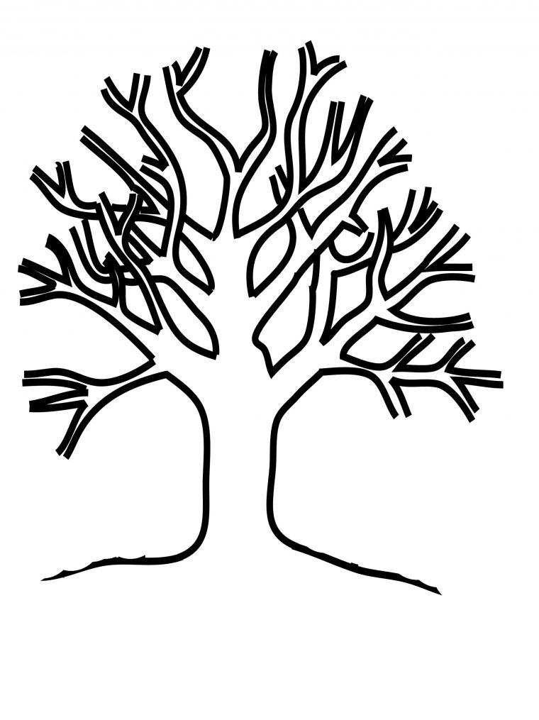 winter tree coloring page