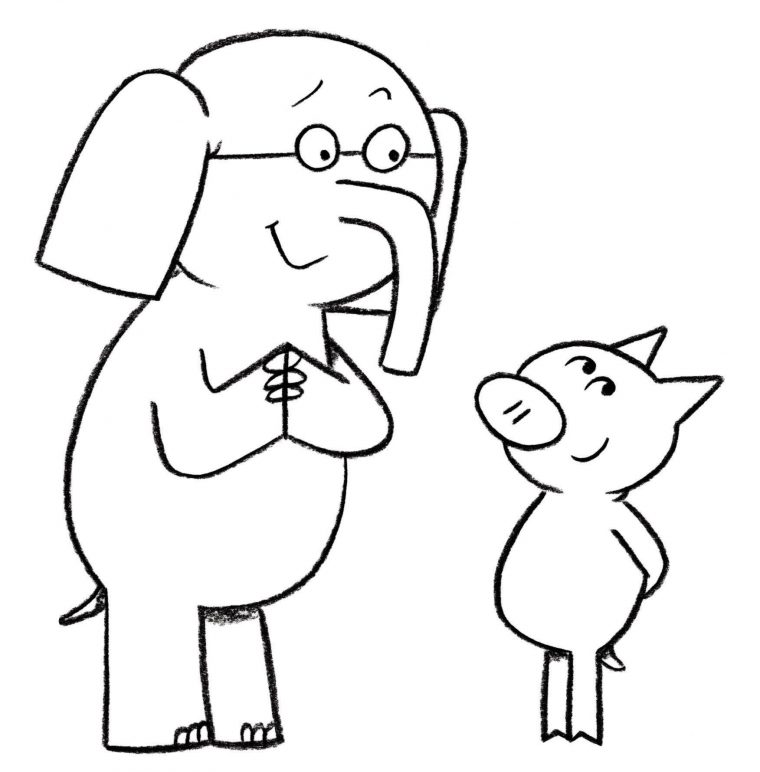 elephant and piggie coloring pages free