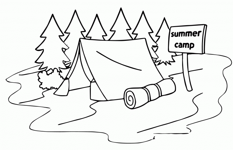 easy camping coloring pages