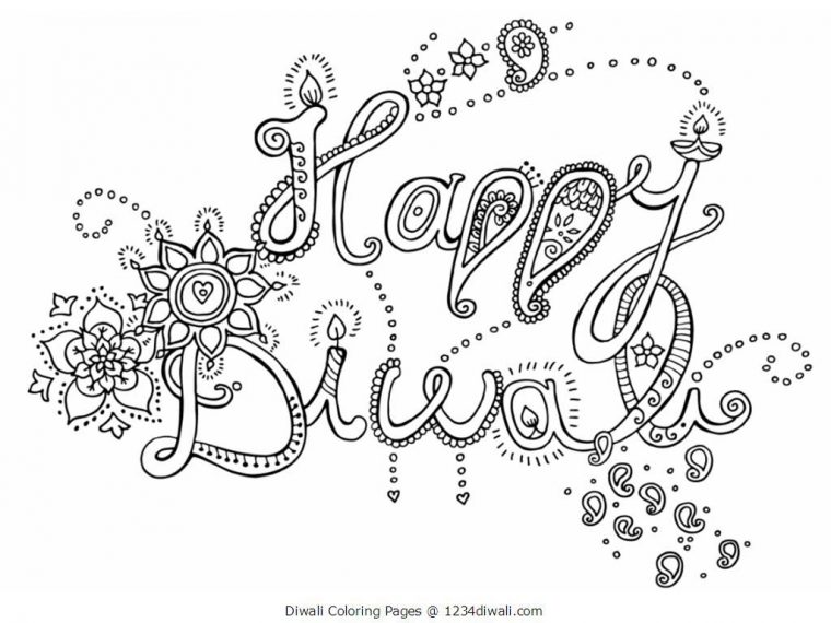 diwali printable coloring pages