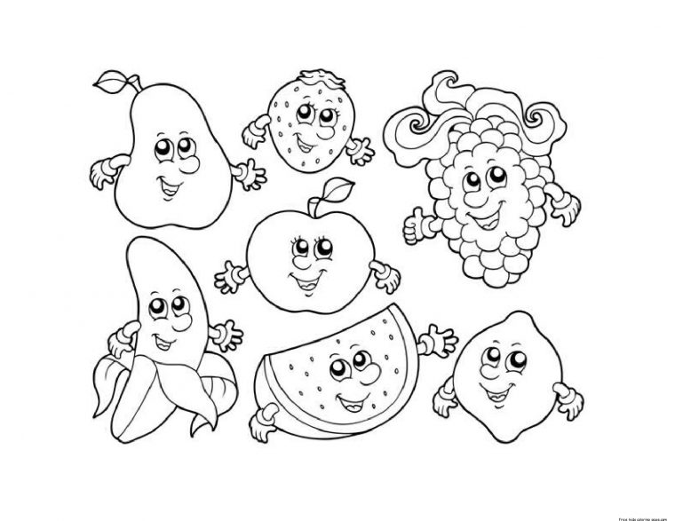 summer fruit coloring pages