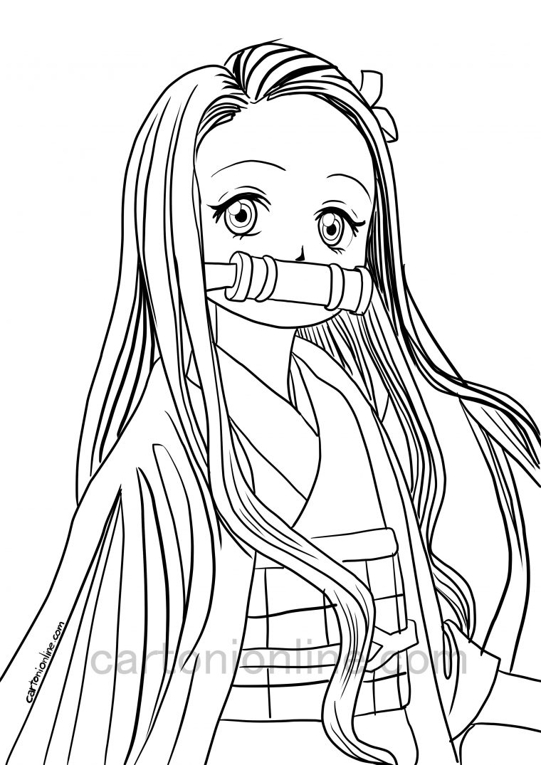 nezuko coloring pages printable