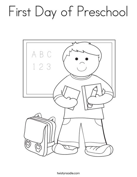 first day of preschool coloring page