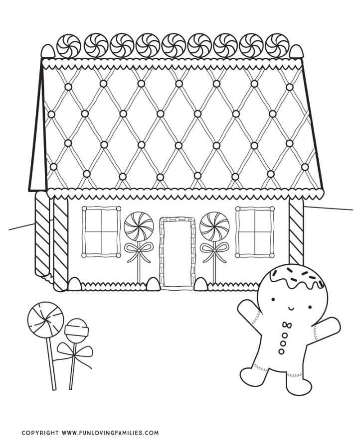 Print out these gingerbread house coloring pages for tons of coloring . Gingerbread House Coloring Pages - Fun Loving Families