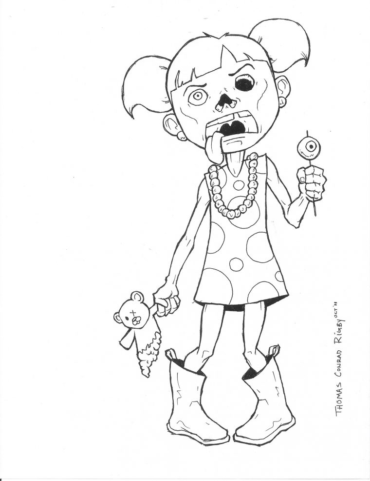 zombie 3 coloring pages