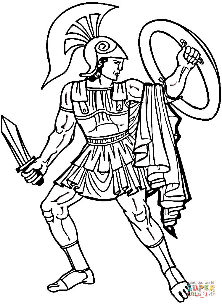 warrior coloring page
