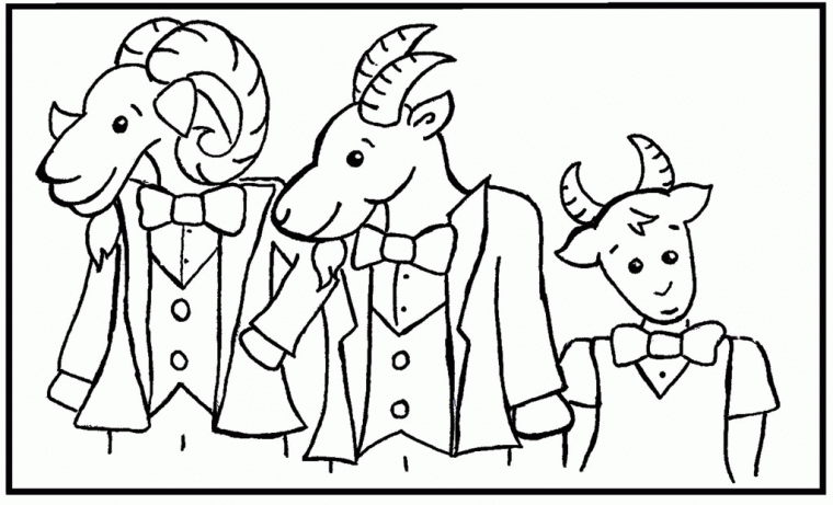three billy goats gruff coloring pages