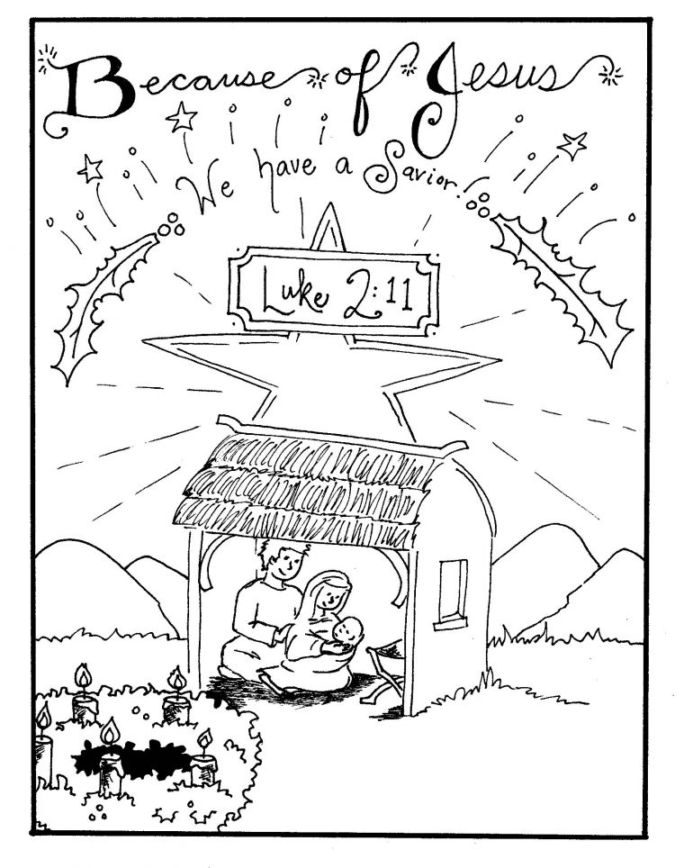 nativity coloring pages free