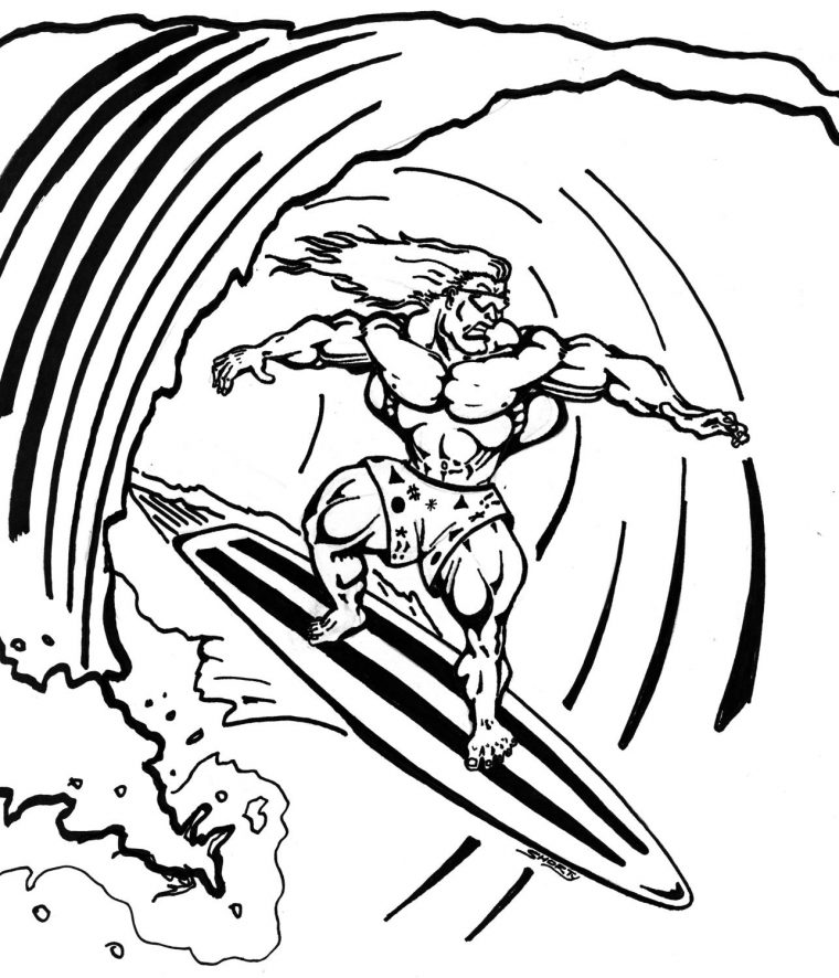 surfer coloring page surfer coloring page