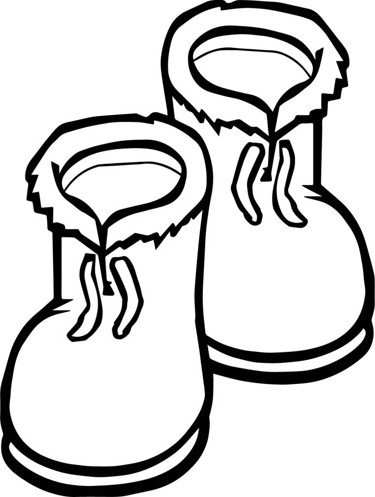 winter boots coloring pages