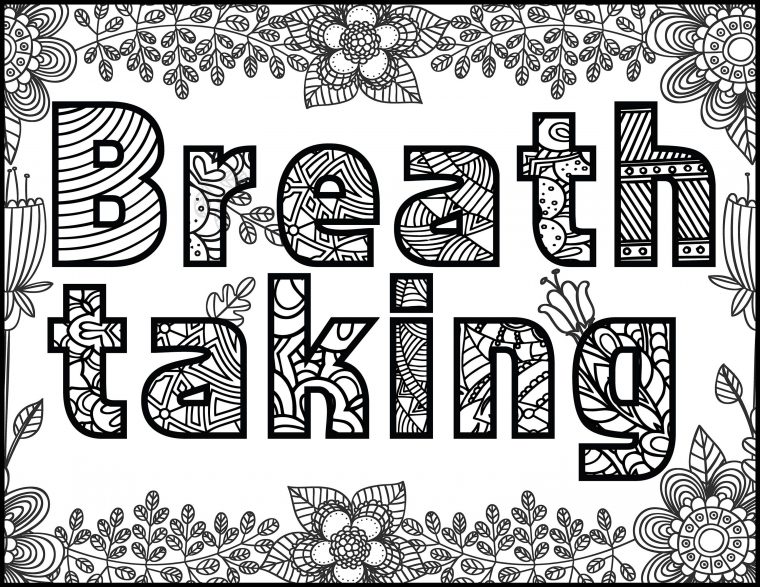 positive word coloring pages