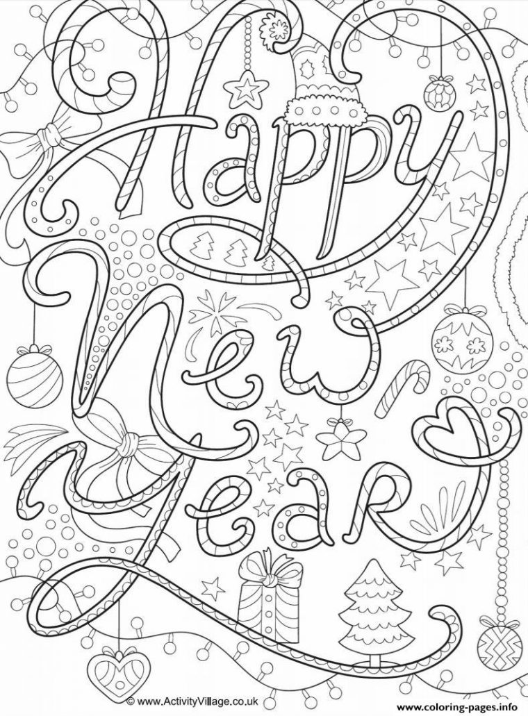 free new year coloring pages