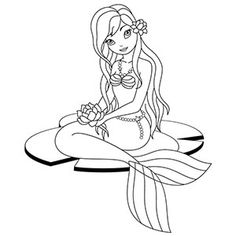 mermaid lisa frank coloring pages