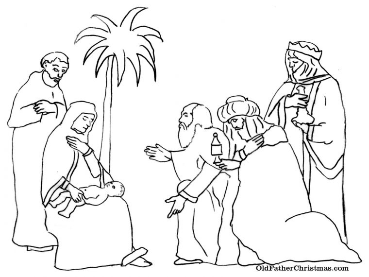 three kings coloring page