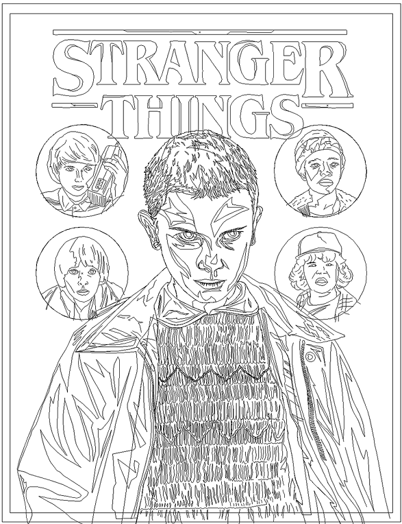 stranger things logo coloring pages